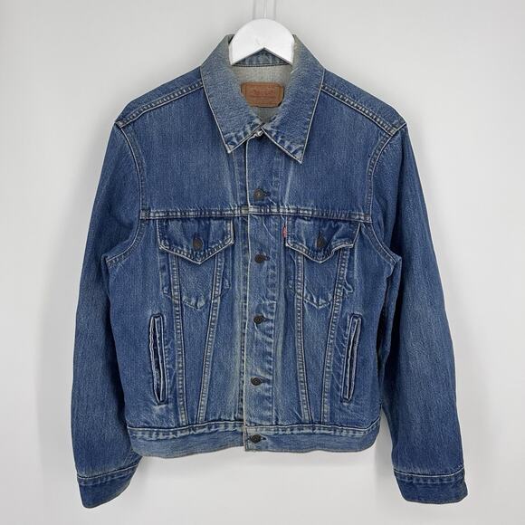 Vintage 70s Levi’s Jacket 70506 0216 Blue Denim Trucker Size 42 Made In Canada - Picture 2 of 12